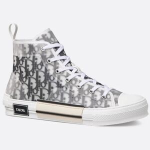 US 9 - Authentic DIOR B-23 High-Top Sneaker White And Black Dior Oblique Canvas